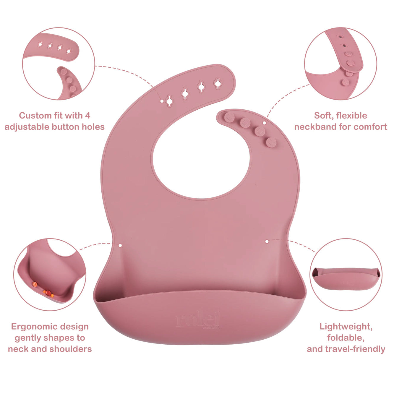 Rolei | The Everyday Essentials Set | Silicone Bib + Placemat Set