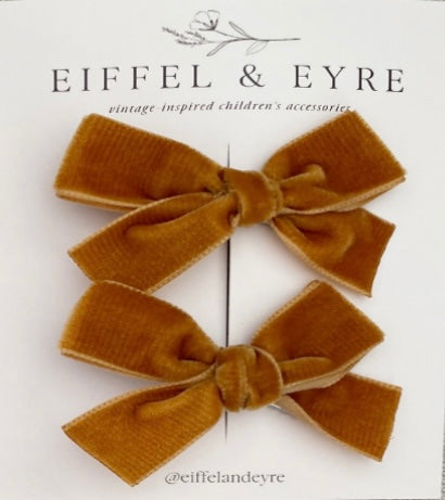 Eiffel & Eyre | Set of Two Velvet Hair Bows on Clips