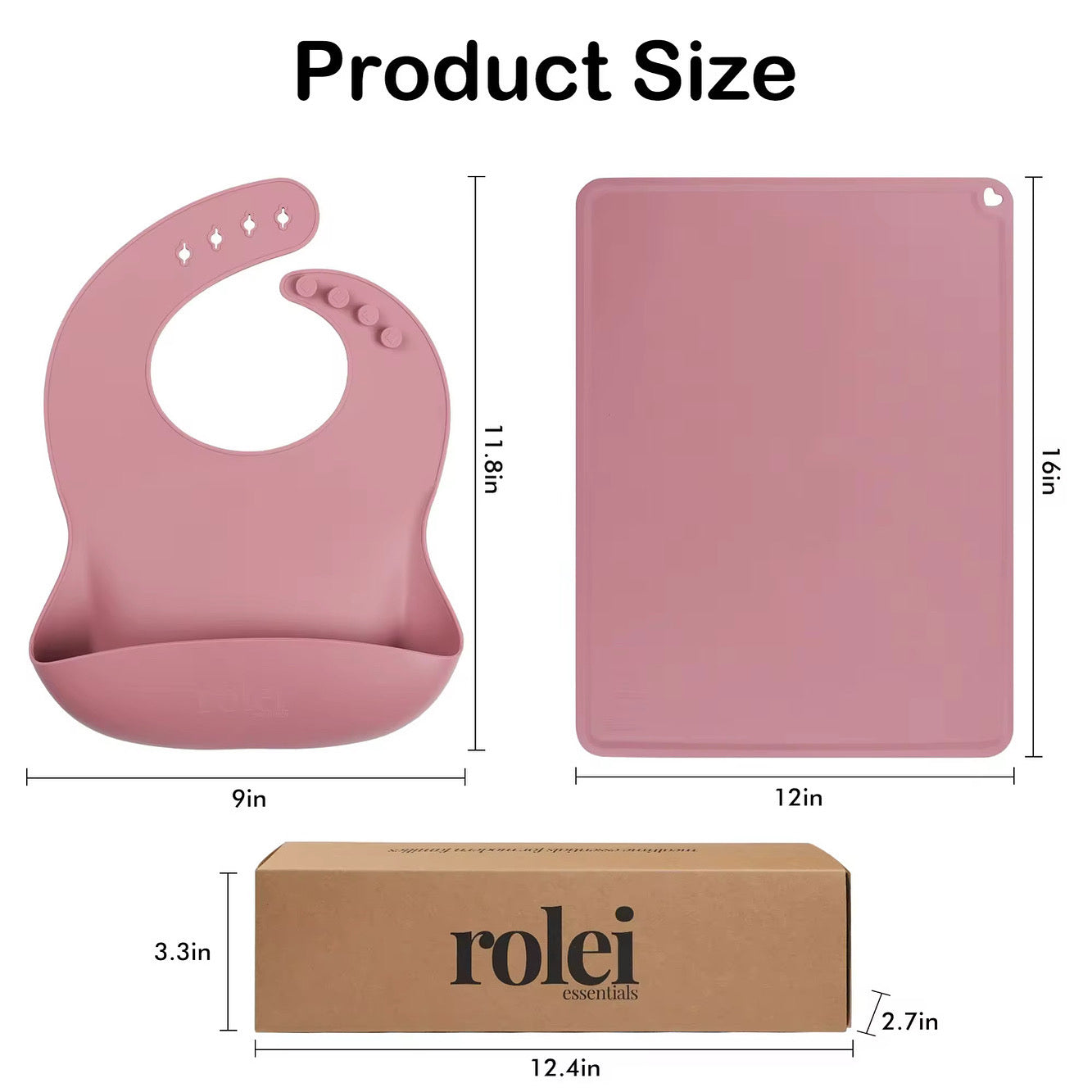 Rolei | The Everyday Essentials Set | Silicone Bib + Placemat Set