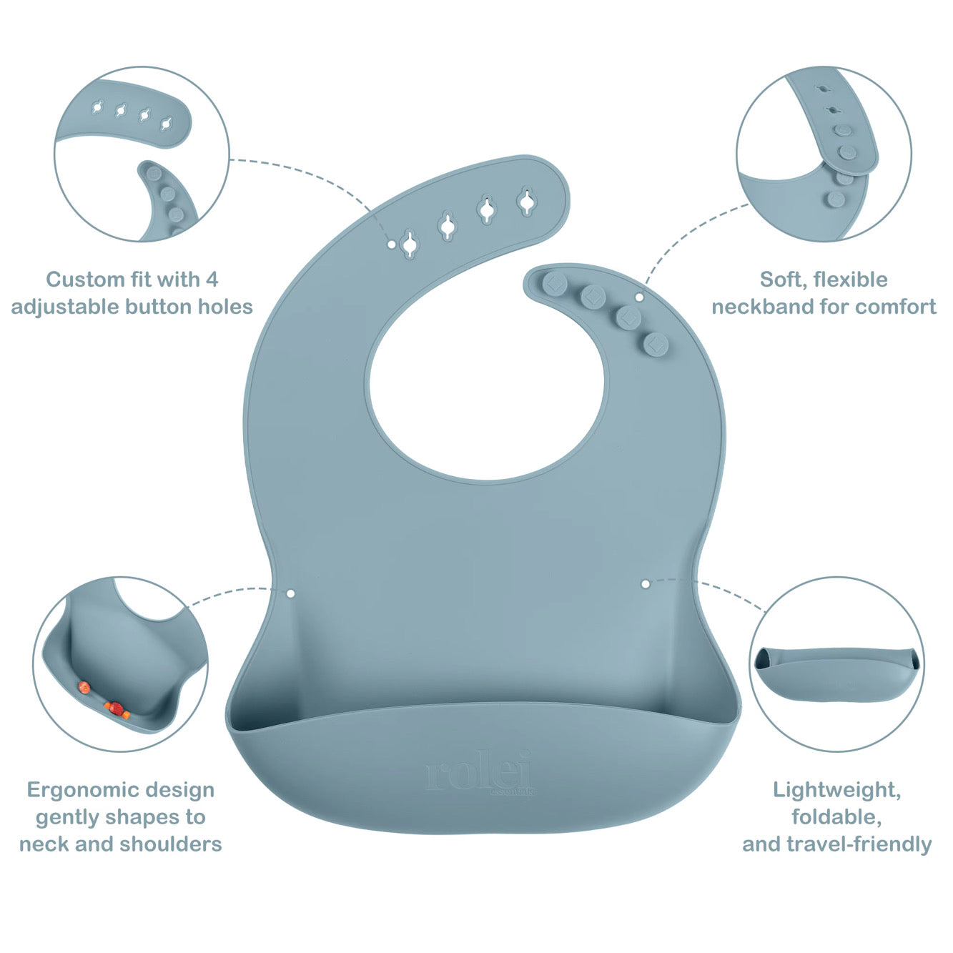 Rolei | The Everyday Essentials Set | Silicone Bib + Placemat Set