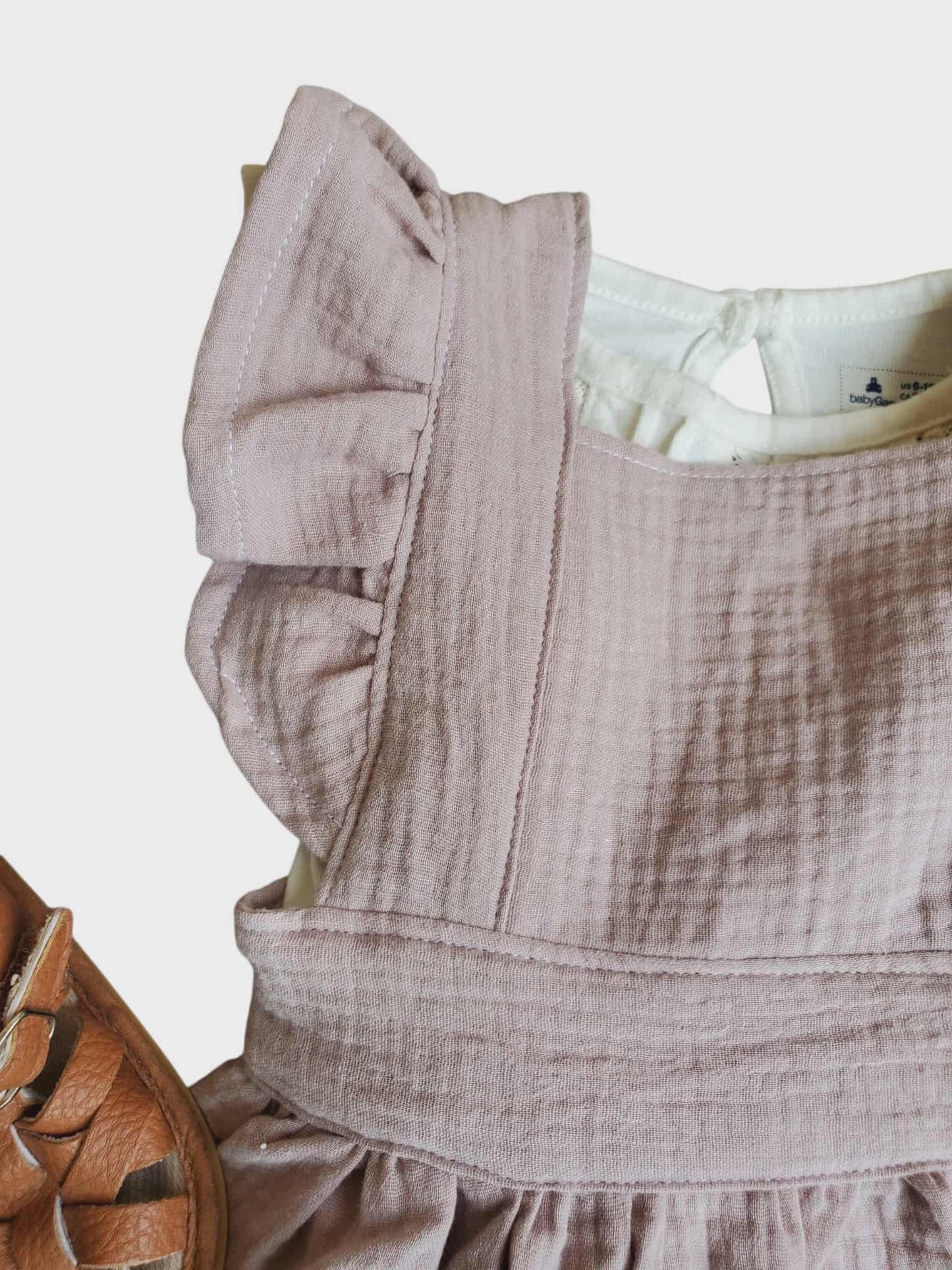 Sewing by Sadie | Pinafore Dress in Deep Dusty Rose | 18-24M