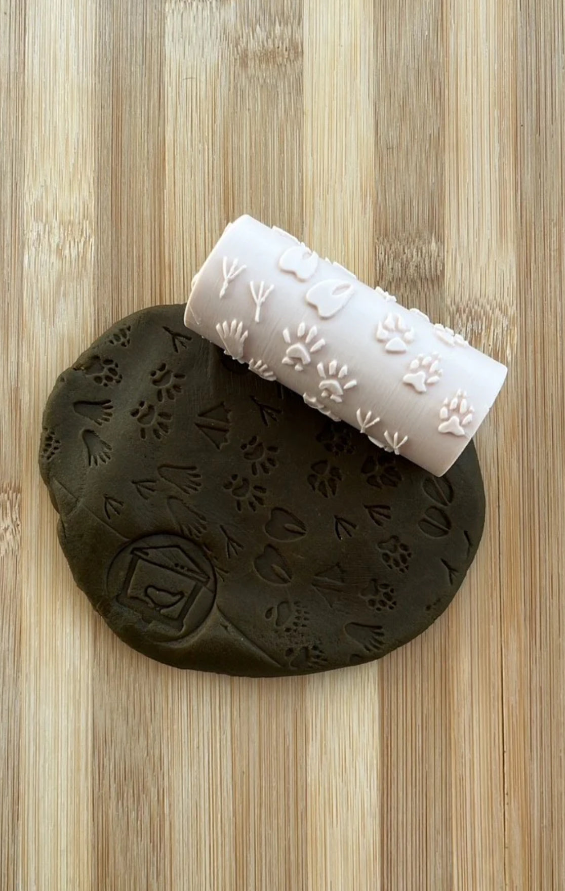 Sensory Mama Creations | Animal Tracks Playdough + Kinetic Sand Roller