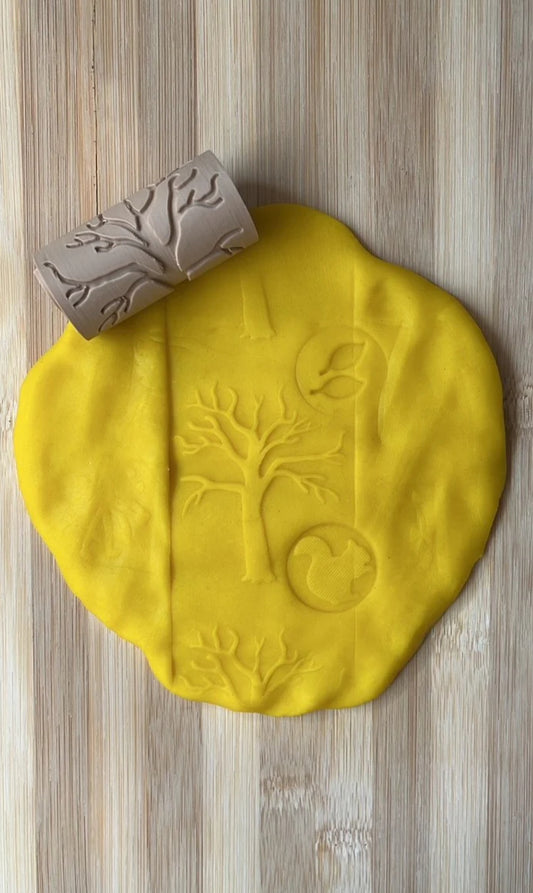 Sensory Mama Creations | Textured Tree Playdough Roller