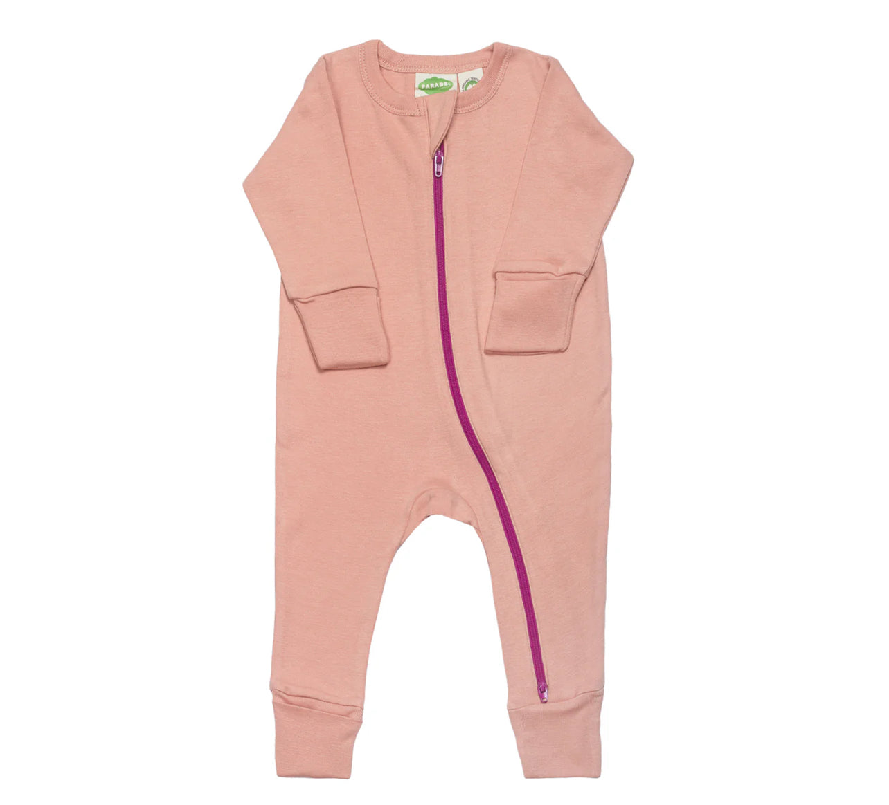 Parade Organics Essentials 2-Way Zip Long Sleeve Romper | Dusty Pink | 6-12M