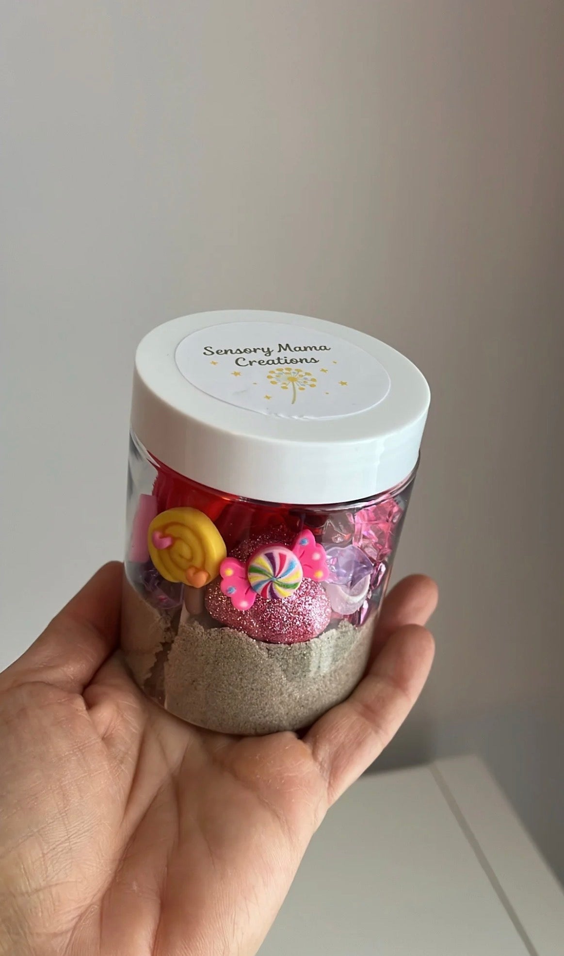 Sensory Mama Creations | Sweet Cravings Collection: Valentine’s Day Bakery Kinetic Sand Jar
