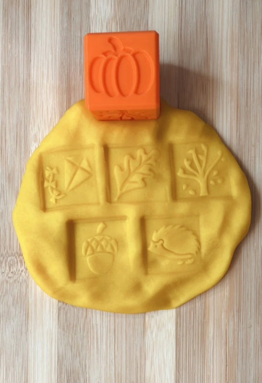 Sensory Mama Creations | Autumn Playdough Stamper Cube