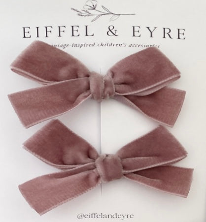 Eiffel & Eyre | Set of Two Velvet Hair Bows on Clips