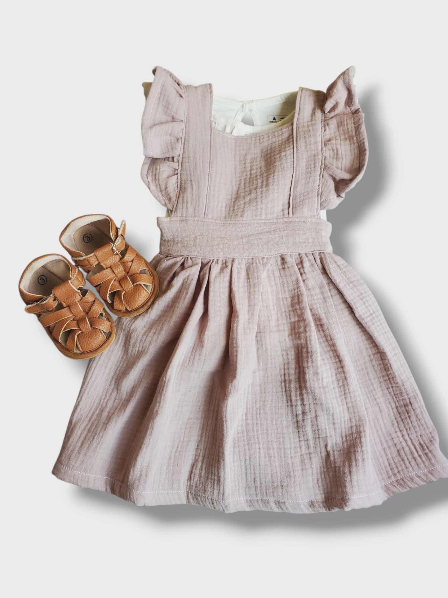Sewing by Sadie | Pinafore Dress in Deep Dusty Rose | 18-24M
