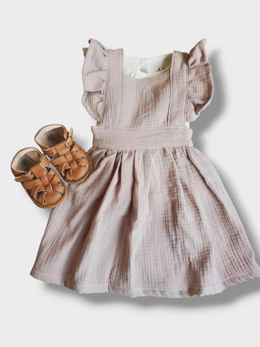 Sewing by Sadie | Pinafore Dress in Deep Dusty Rose | 18-24M