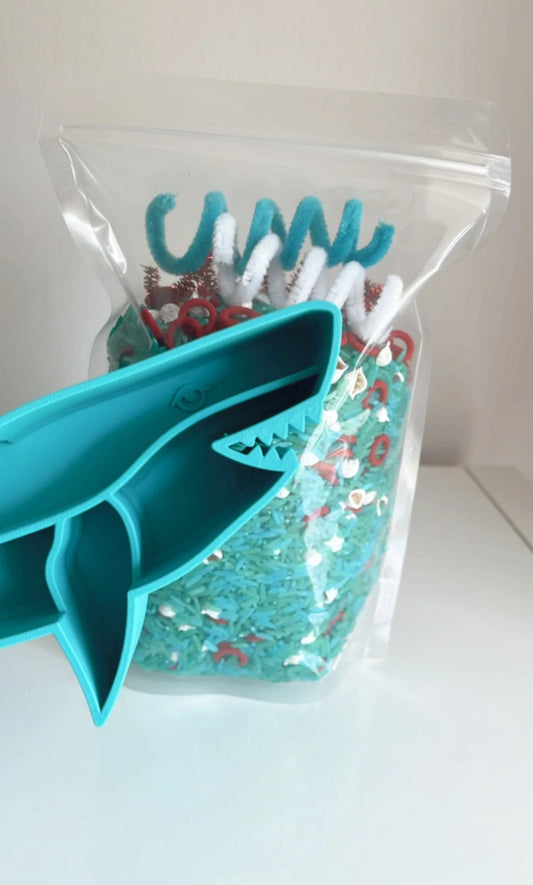 Sensory Mama Creations | Shark Tray + Filler Combo