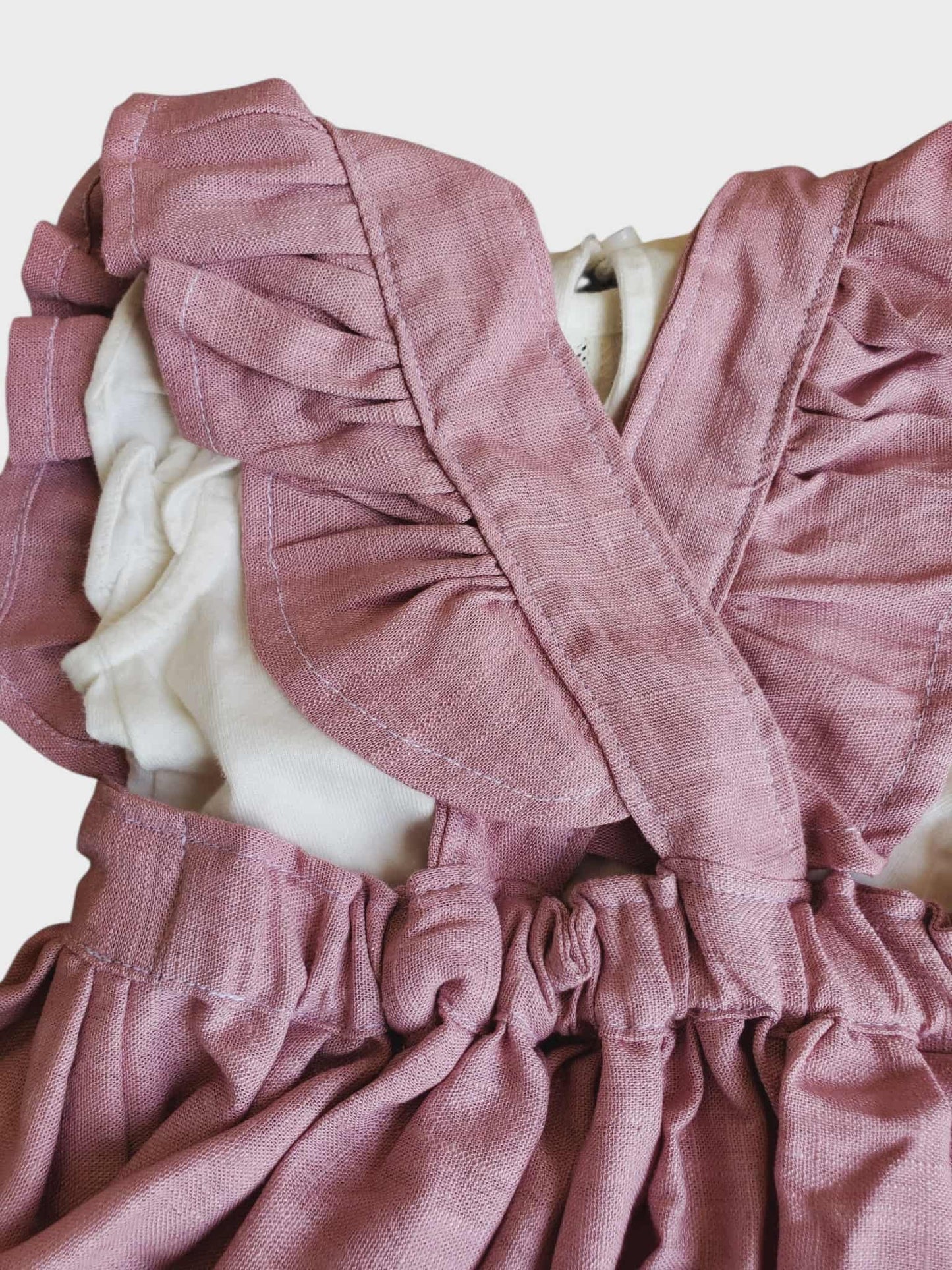 Sewing by Sadie | Pinafore Dress in Dusty Rose | 18-24M