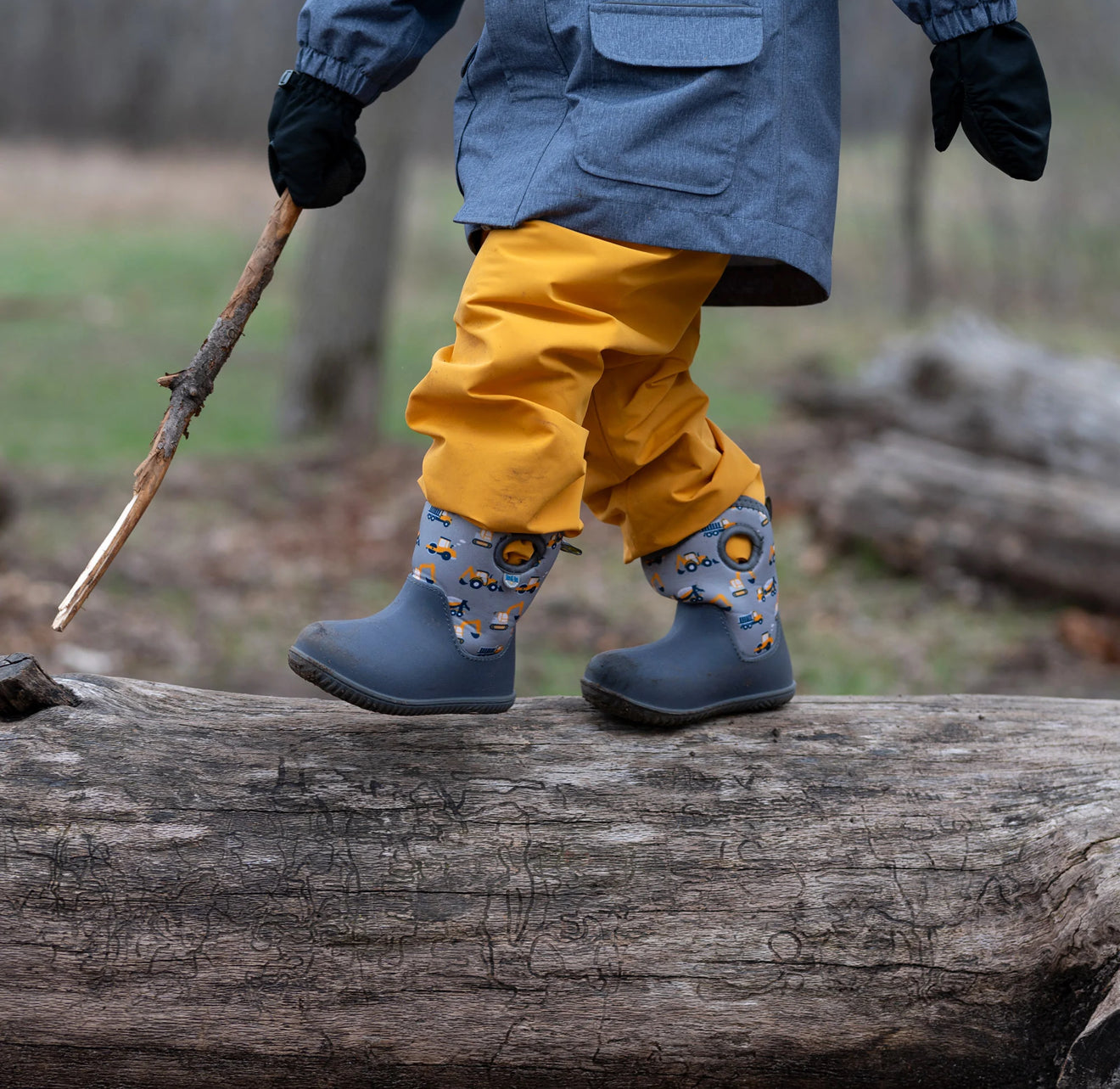 Jan & Jul Lite Waterproof Boots in Grey Construction | Size 7