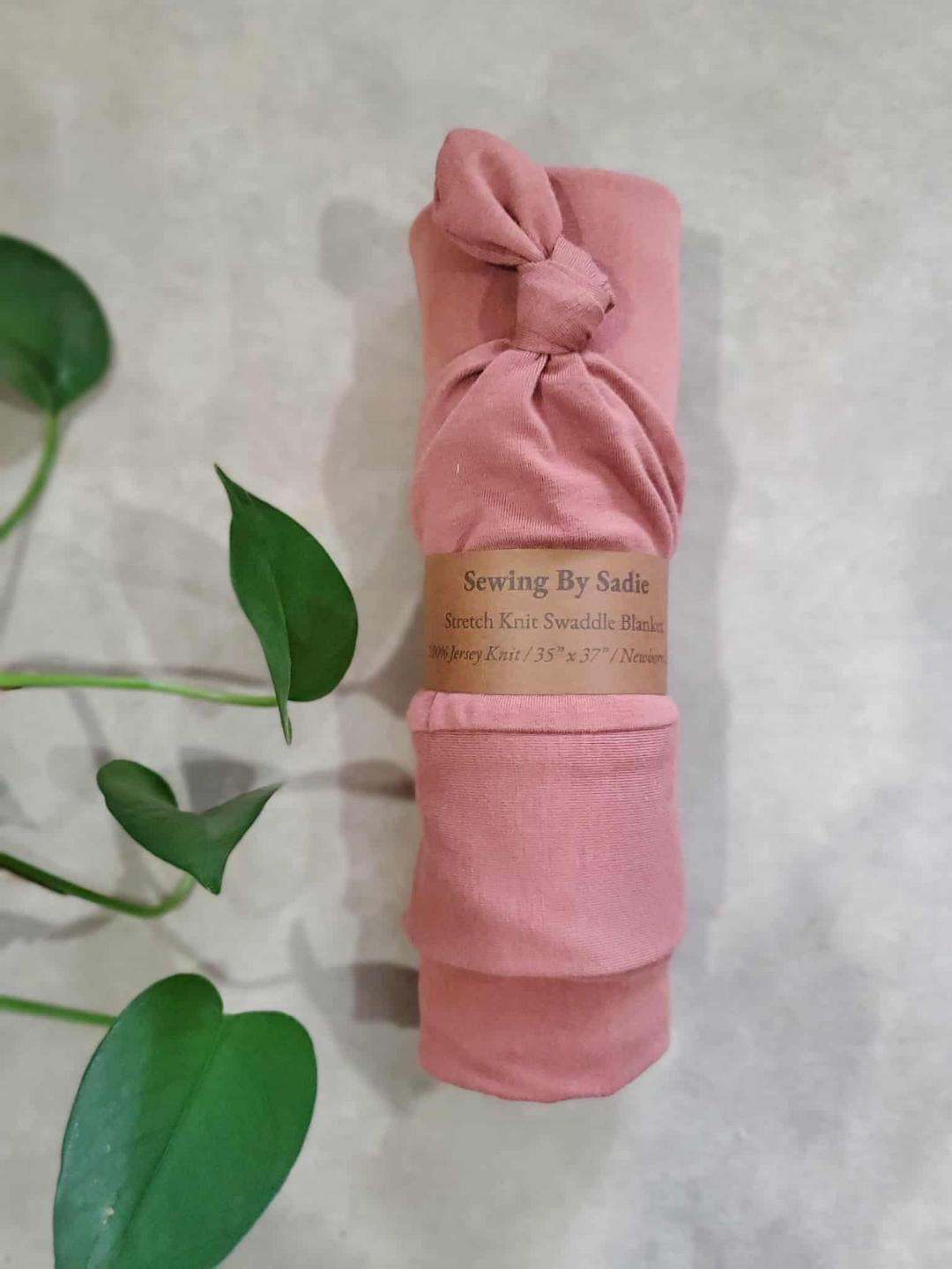 Sewing by Sadie | Newborn Swaddle Set in Solid Maroon