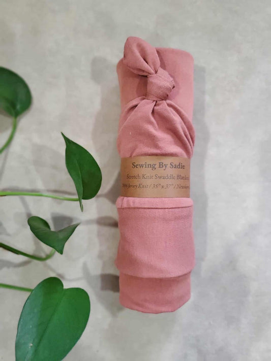 Sewing by Sadie | Newborn Swaddle Set in Solid Maroon