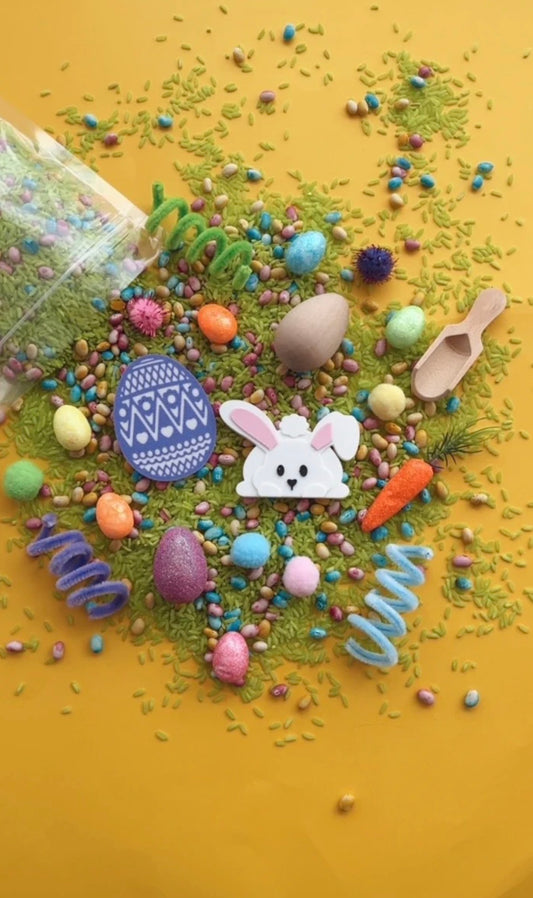 Sensory Mama Creations | Bunny Meadow Spring + Easter Collection: Easter Egg Hunt Dump & Discover Bag
