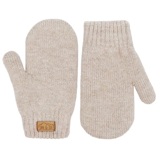 Jan & Jul Cozy Knit Mittens in Wheat Field | Medium (6-24M)