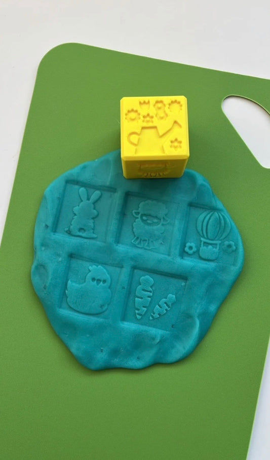 Sensory Mama Creations | Bunny Meadow Spring + Easter Collection: Easter Stamper Playdough Cube