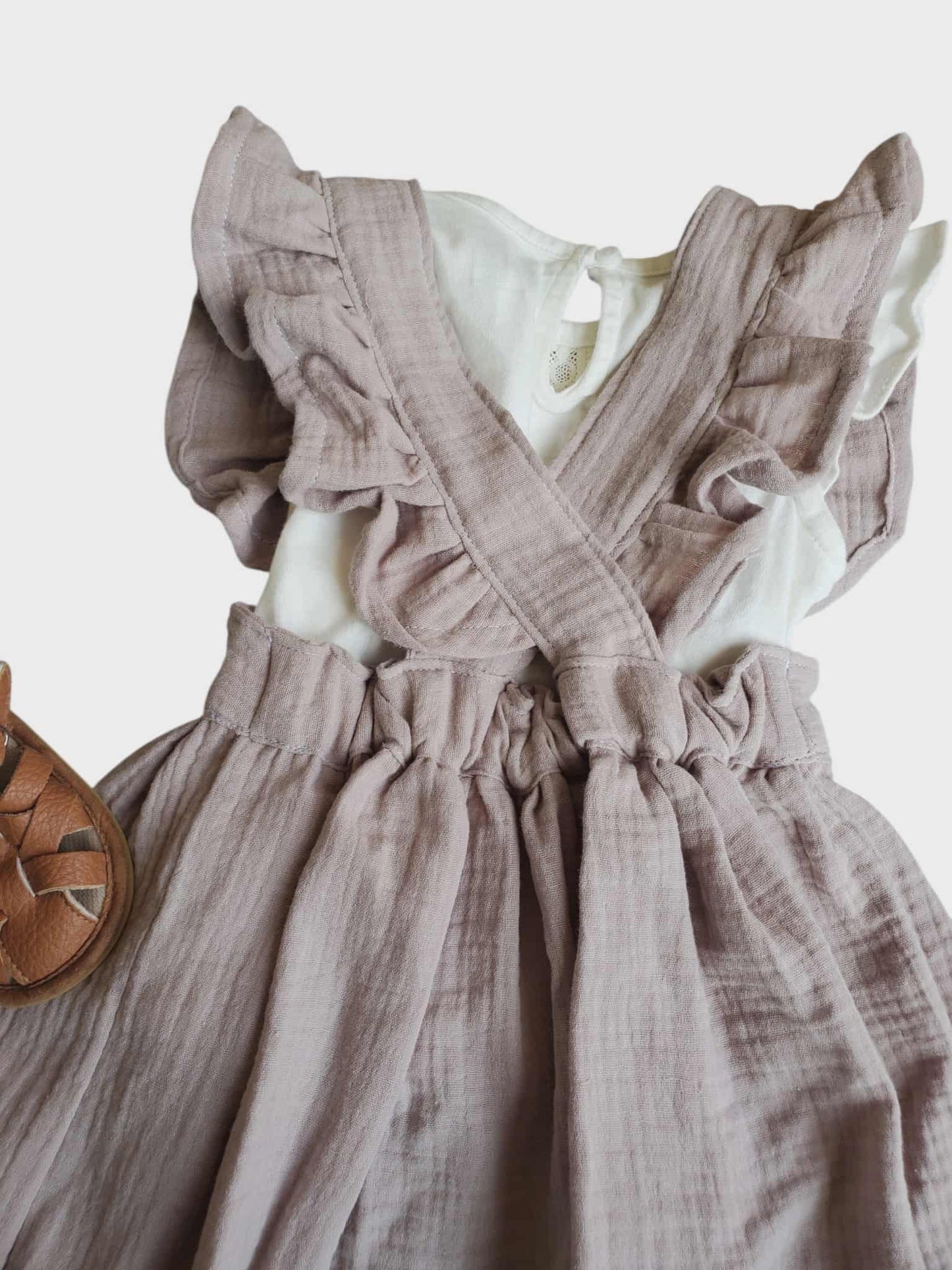 Sewing by Sadie | Pinafore Dress in Deep Dusty Rose | 18-24M