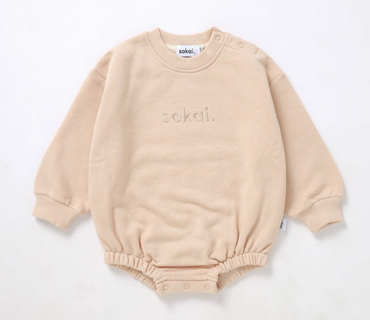 Sokai | Sweatshirt Bubble Romper | Natural | 6-12M