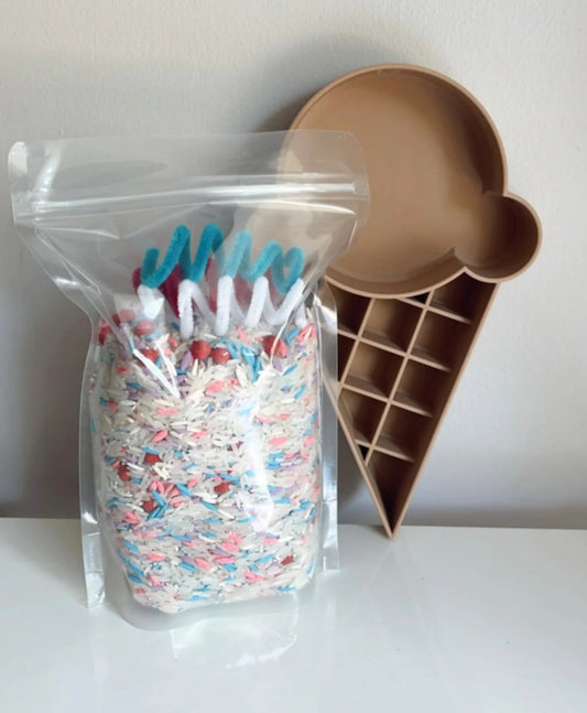 Sensory Mama Creations | Ice Cream Tray + Filler Combo