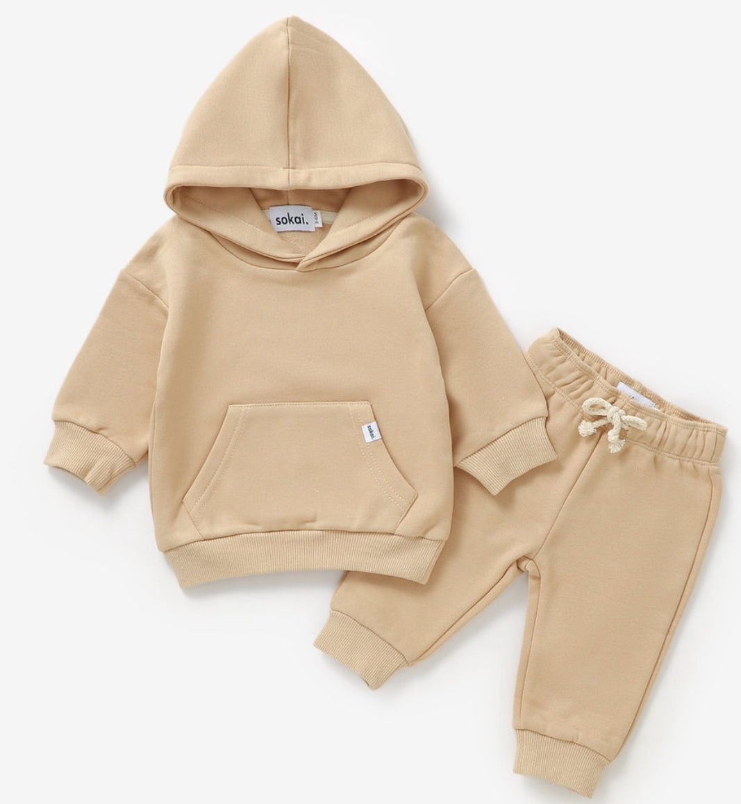 Sokai | Fleece Matching Sweatset | Honey Beige | 18-24M