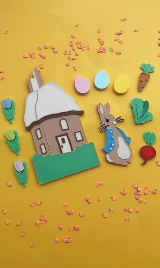 Sensory Mama Creations | Bunny Meadow Spring + Easter Collection: Peter Rabbit Family Loose Parts