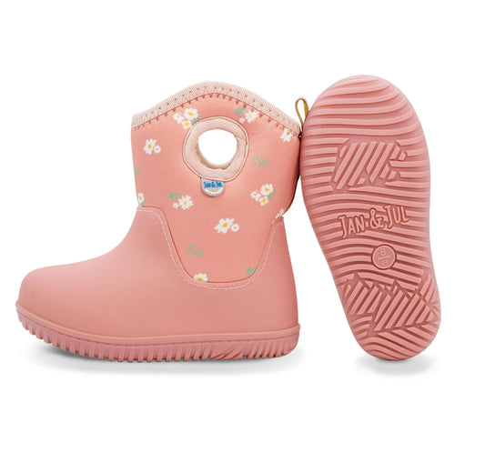 Jan & Jul Lite Waterproof Boots in Apricot Flower | Size 9