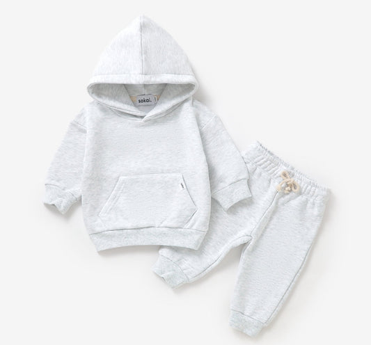 Sokai | Fleece Matching Sweatset | Heather Grey | 3T