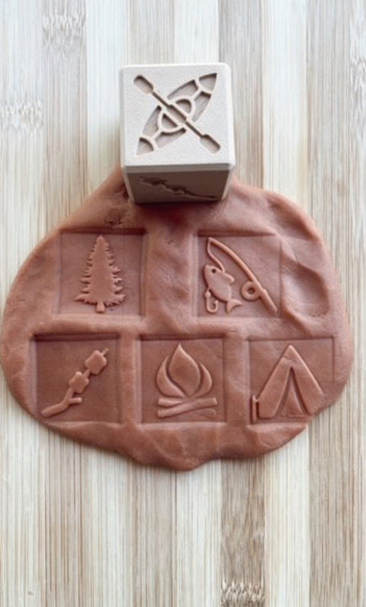 Sensory Mama Creations | Camping Playdough Stamper Cube