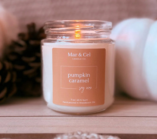 Mar & Cel Candle Co. | Fall Collection: Pumpkin Carmel Soy Wax Candle