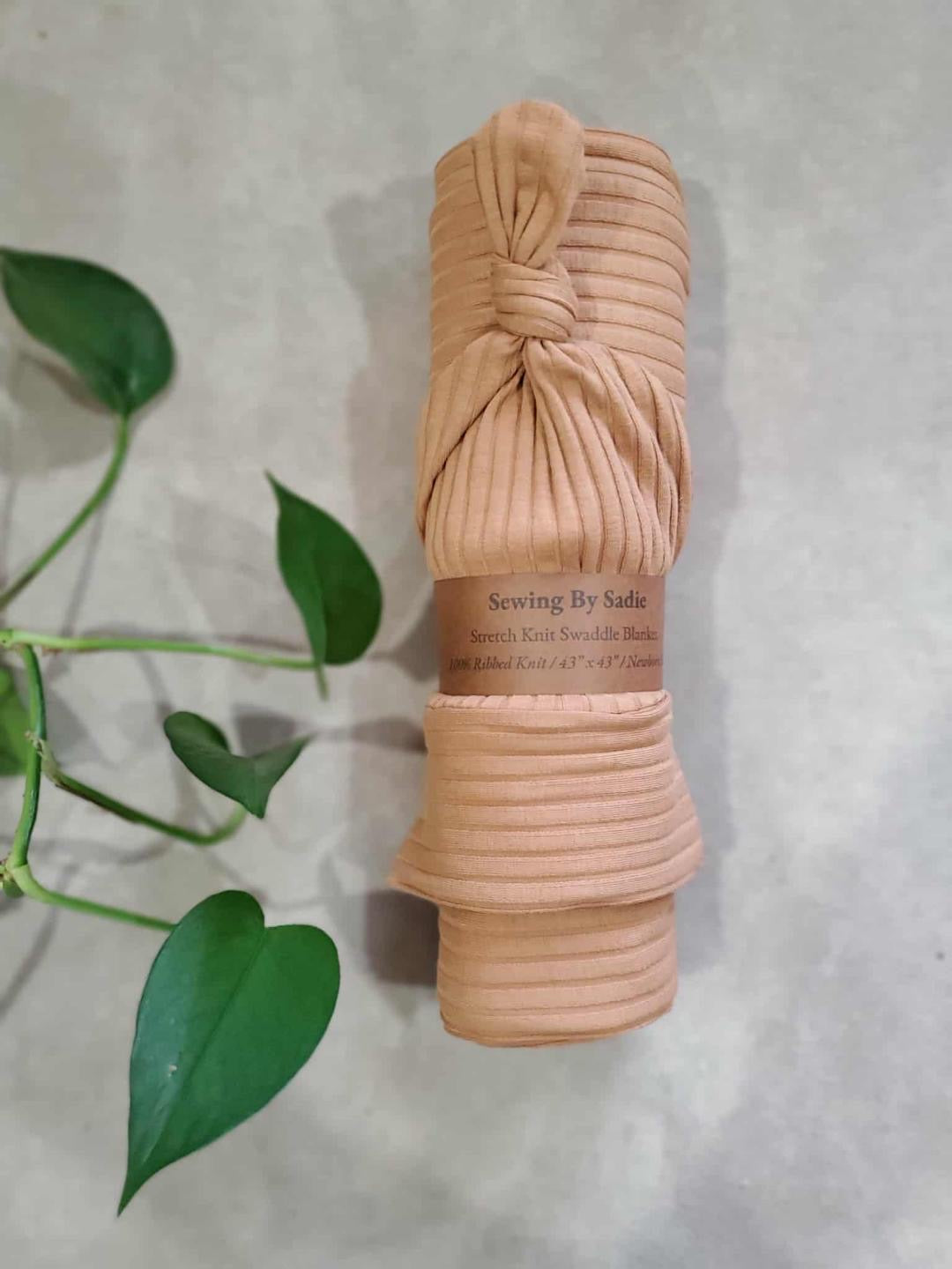 Sewing by Sadie | Newborn Swaddle Set in Solid Brown